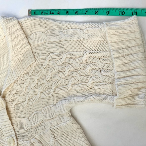 Beautiful cream colored knit cardigan sweater, Christopher and Banks size Medium - Picture 11 of 15